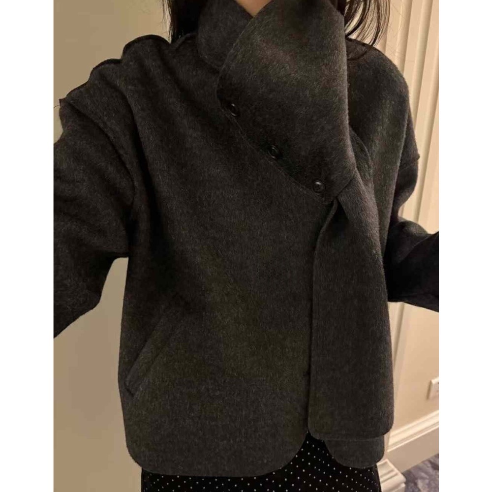 ￼韓國🇰🇷代購❤️短版2024百搭造型毛外套-細節圖8