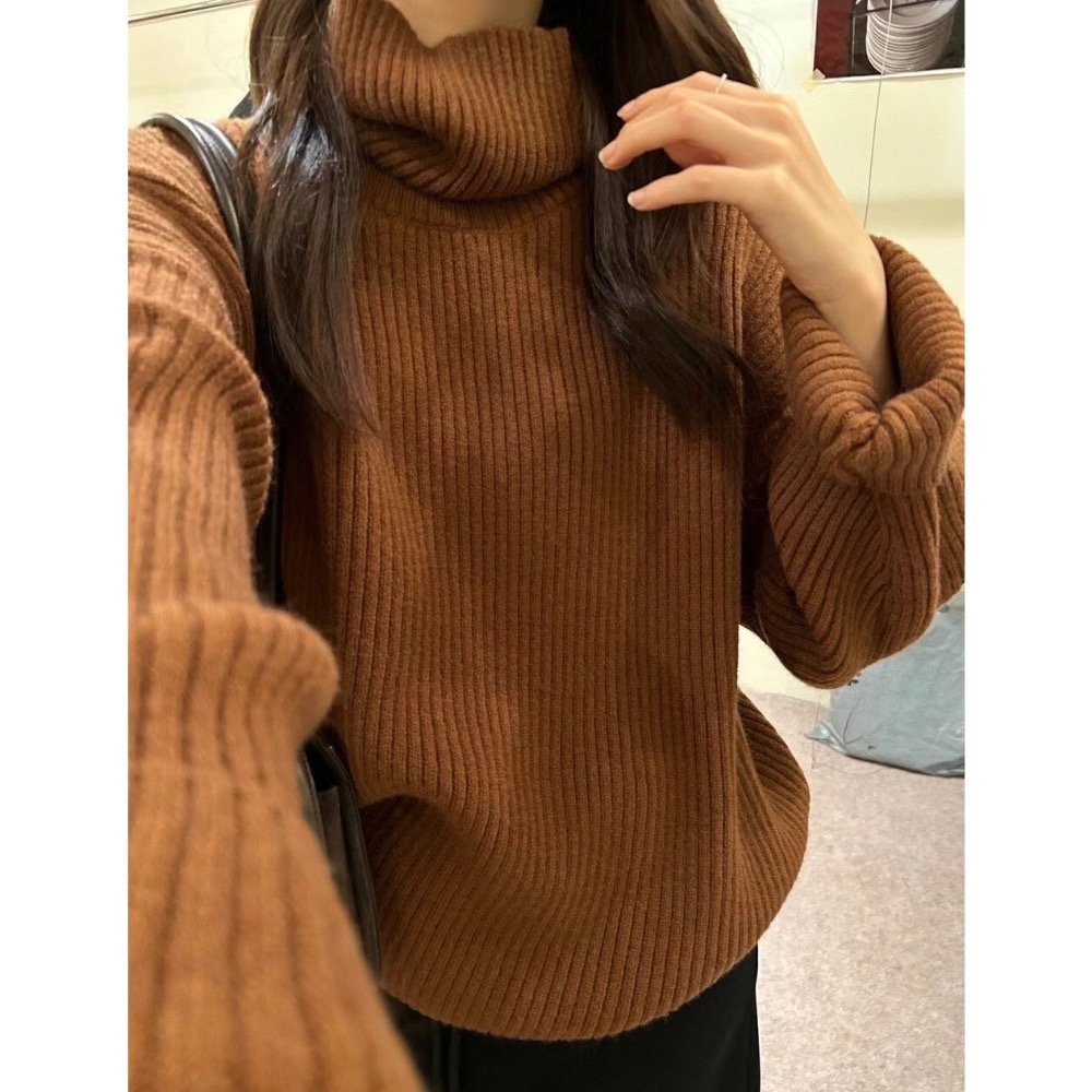 韓國代購🇰🇷東大門正韓 慵懶舒適高領毛衣-細節圖6