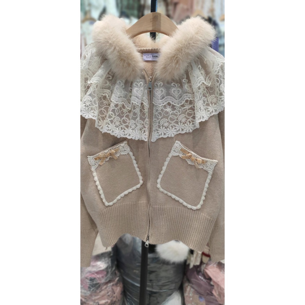 ￼韓國代購🇰🇷正韓大皇冠👑 💜💕連帽口袋針織衫💕💜-細節圖4