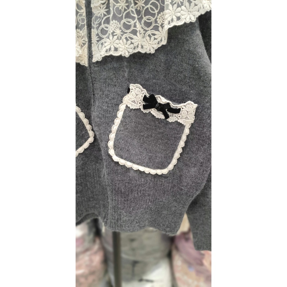 ￼韓國代購🇰🇷正韓大皇冠👑 💜💕連帽口袋針織衫💕💜-細節圖9