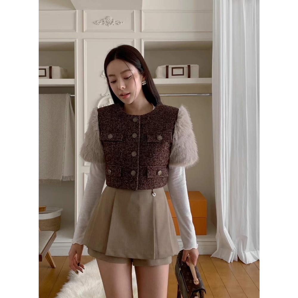 ￼韓國🇰🇷代購正韓Slit家小香風貴氣名媛小姊姊背心-細節圖2