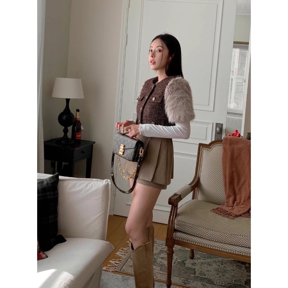 ￼韓國🇰🇷代購正韓Slit家小香風貴氣名媛小姊姊背心-細節圖3