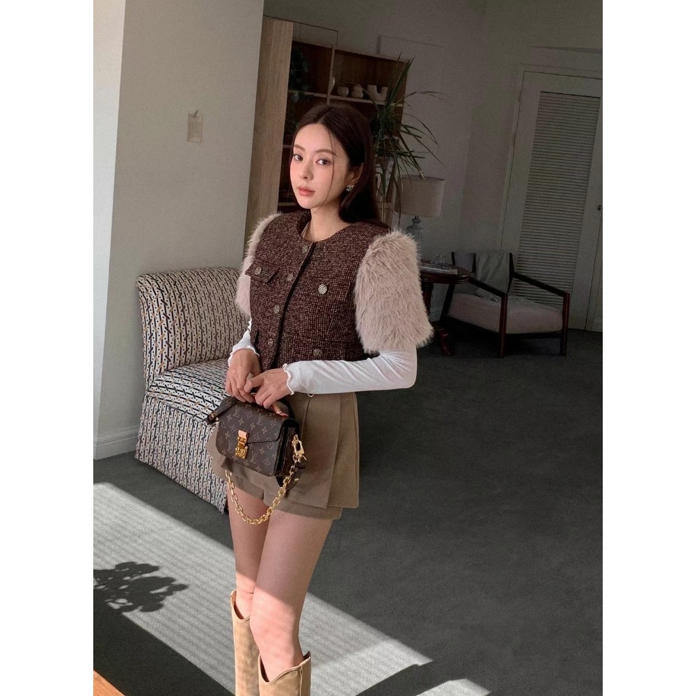 ￼韓國🇰🇷代購正韓Slit家小香風貴氣名媛小姊姊背心-細節圖5