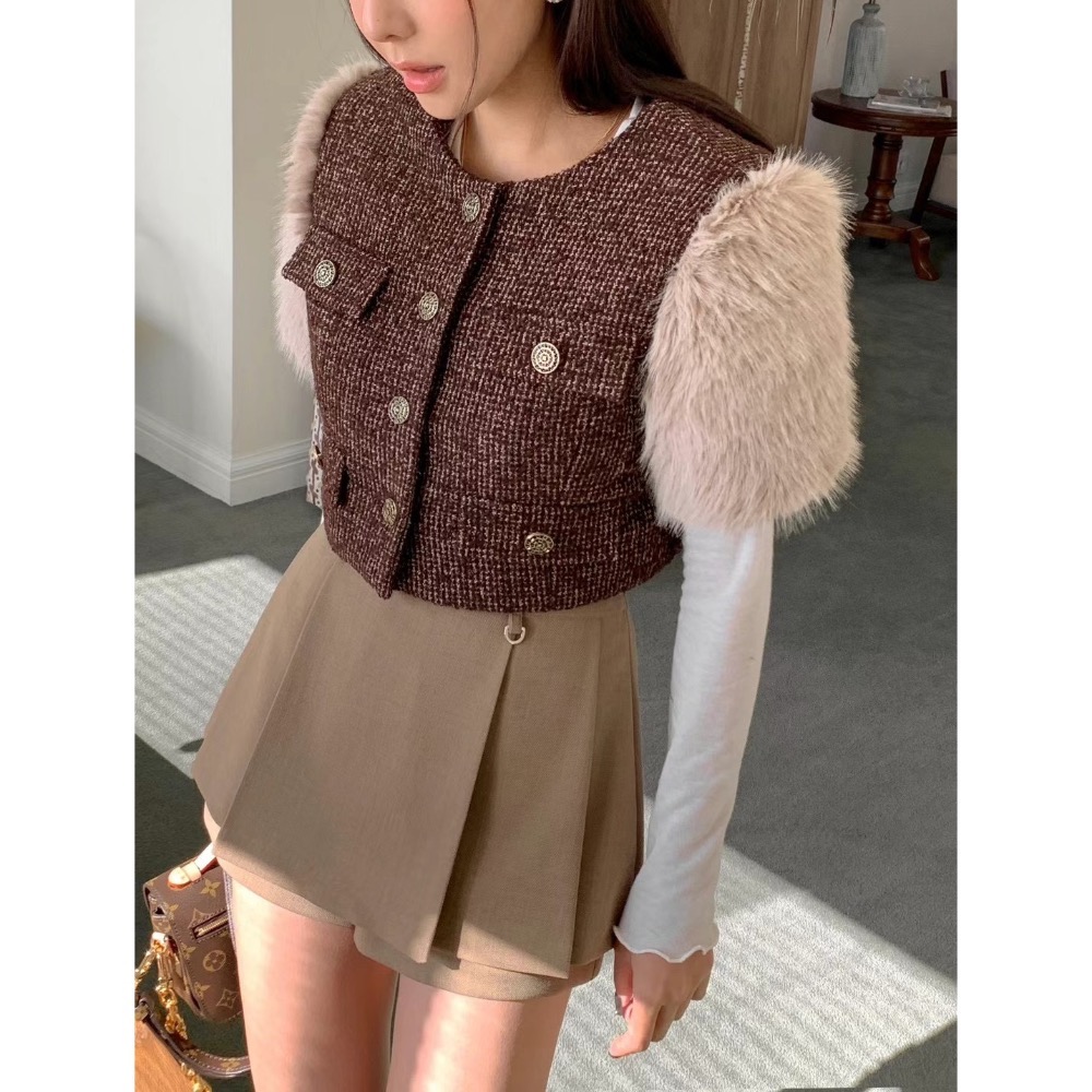 ￼韓國🇰🇷代購正韓Slit家小香風貴氣名媛小姊姊背心-細節圖7