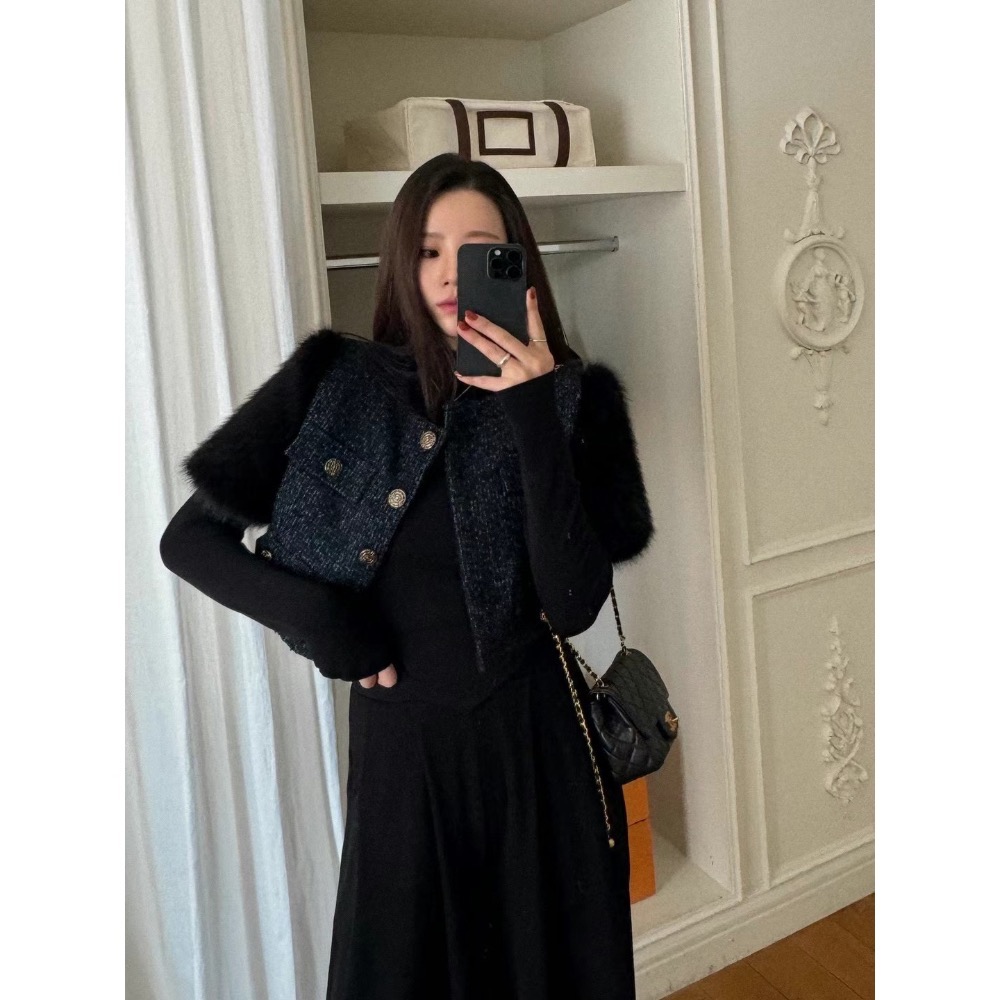 ￼韓國🇰🇷代購正韓Slit家小香風貴氣名媛小姊姊背心-規格圖11