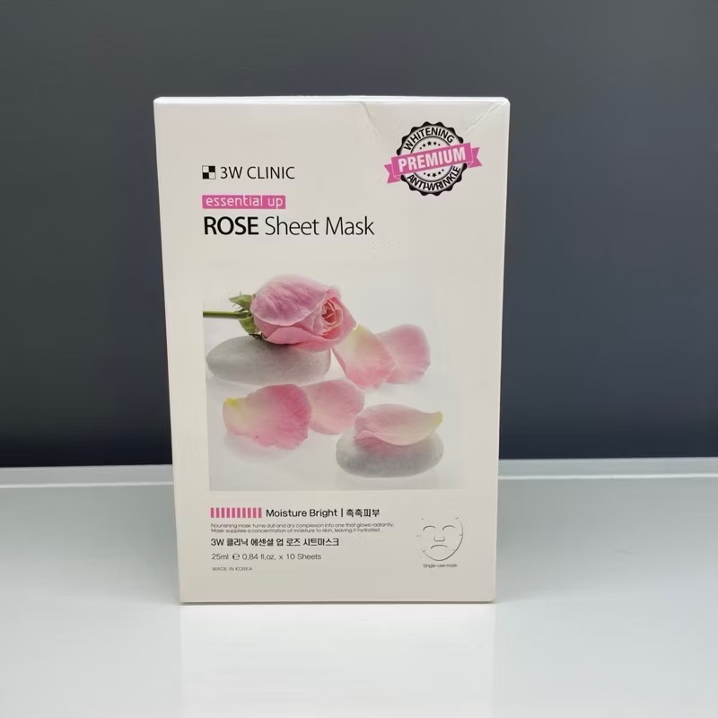 ￼韓國🇰🇷3w clinic膠原蛋白玫瑰面膜一盒10入🎁交換禮物趴好選擇-細節圖2