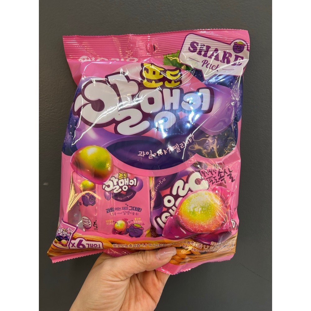 韓國代購🇰🇷🔥軟糖界天花板、樂天超市人氣零食🔥 orion爆漿剝皮軟糖-有3種口味 (每袋有6小包)-細節圖2