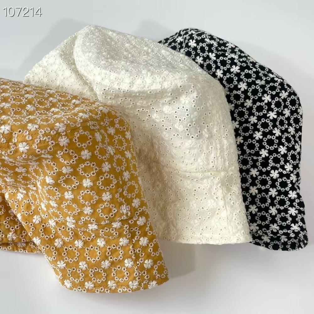 🌸韓國代購🌸漁夫帽 帽型好 刺繡小花朵圖案 韓系時尚 上頭好看🔥🔥🔥🔥-細節圖9