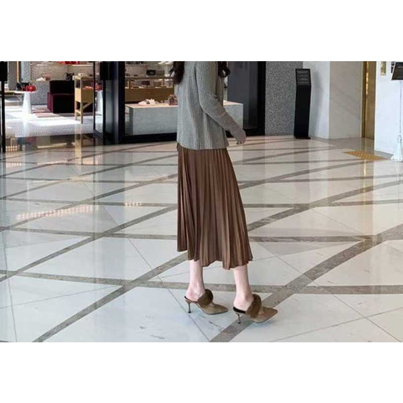 韓國代購🇰🇷 女款女性中世風穆勒拖鞋高跟拖鞋 8cm-細節圖5