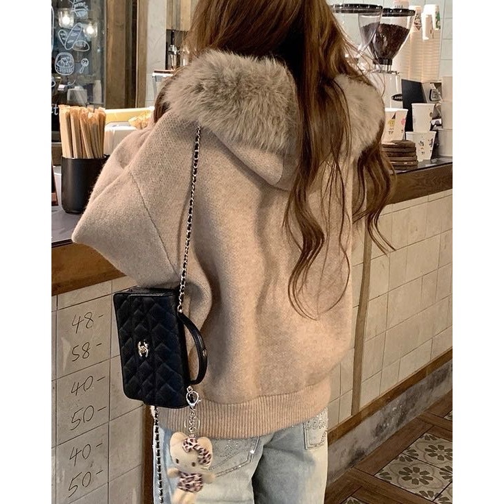 🍂 韓國代購🇰🇷秋冬必收✨韓國人氣款毛毛連帽上衣🍂-細節圖2