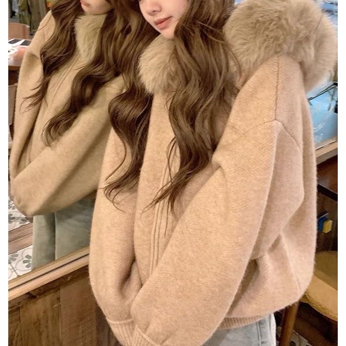 🍂 韓國代購🇰🇷秋冬必收✨韓國人氣款毛毛連帽上衣🍂-細節圖5