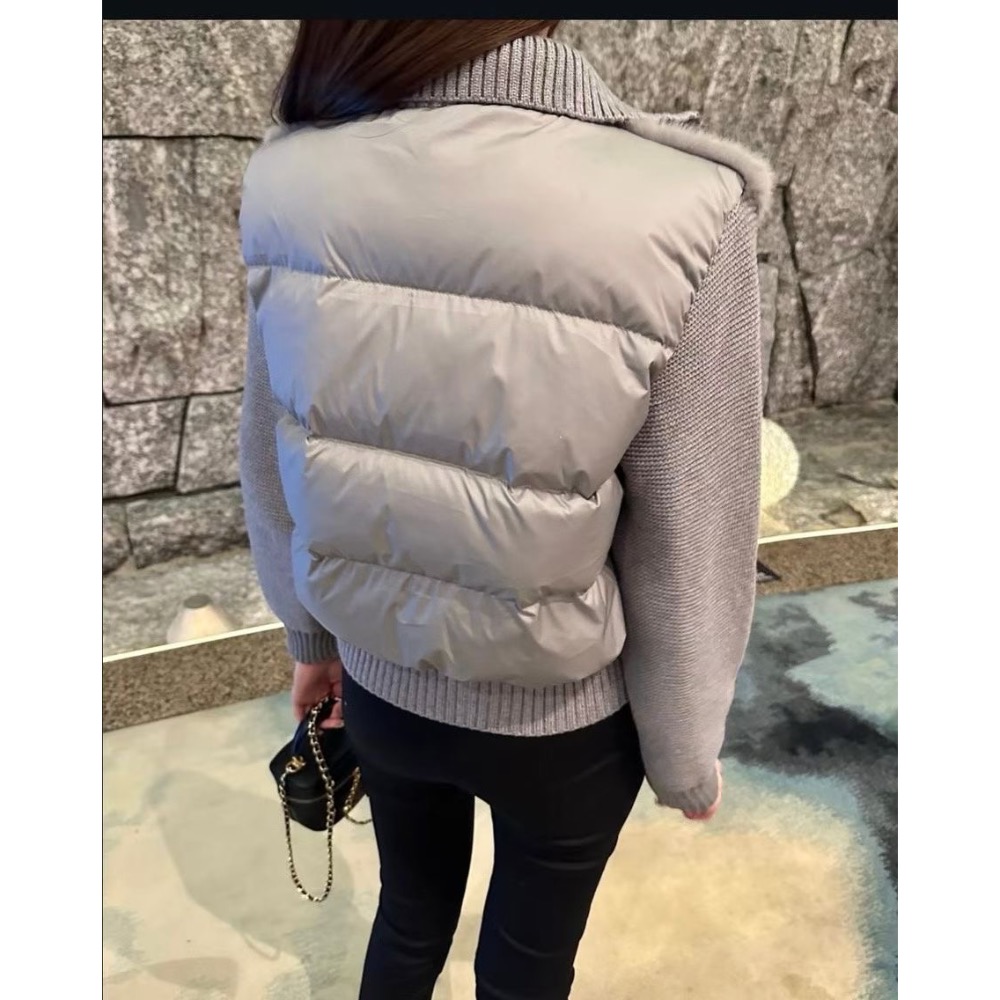 韓國連線代購🇰🇷正韓針織袖羽絨拼接外套-細節圖3