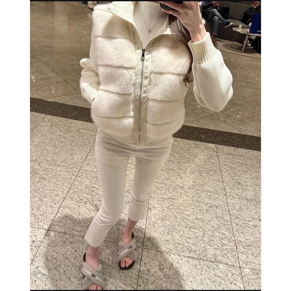 韓國連線代購🇰🇷正韓針織袖羽絨拼接外套-細節圖6