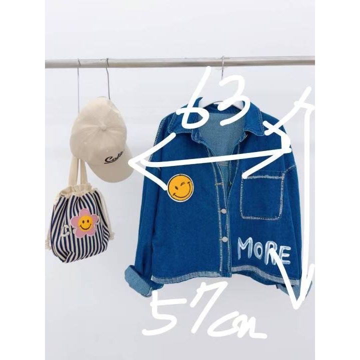 韓國代購🇰🇷正韓微笑家牛仔外套😄 2025 F/W New Arrival！正韓🇰🇷 微笑家手繪丹寧外套 ✨-細節圖7