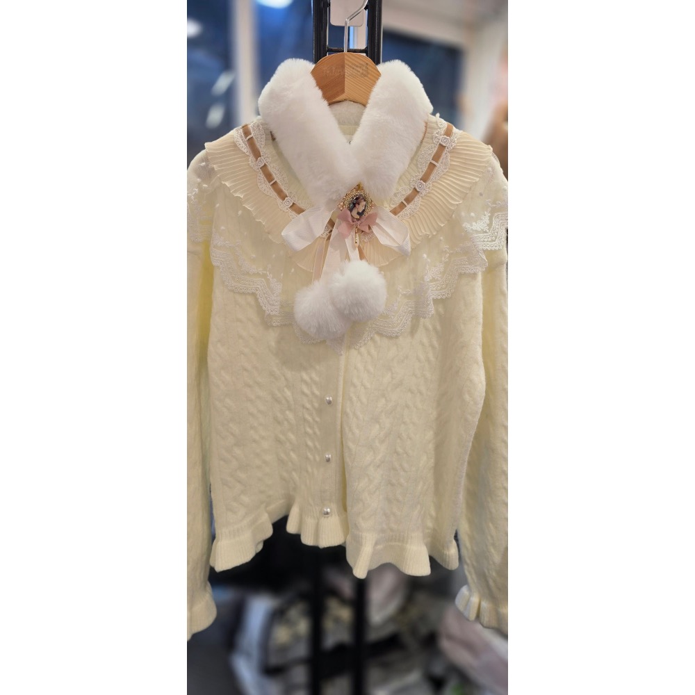 韓國🇰🇷代購Dm皇冠家甜美風復古針織外套-規格圖7