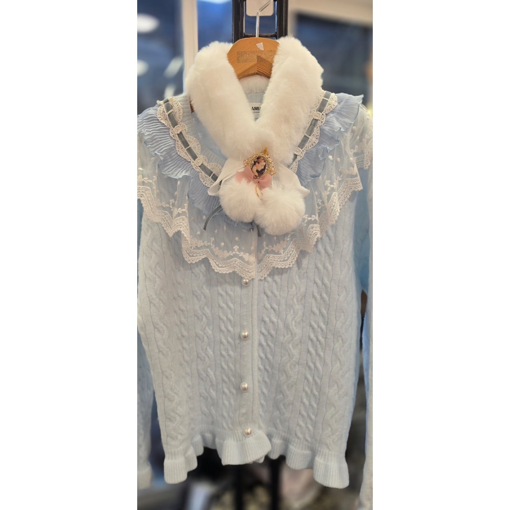 韓國🇰🇷代購Dm皇冠家甜美風復古針織外套-規格圖7