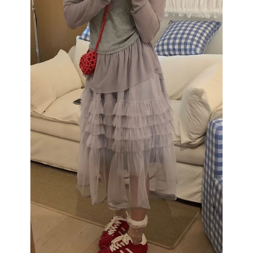 韓國🇰🇷代購正韓 韓妞必備 層次蛋糕紗裙 芭蕾風 澎澎裙-細節圖4