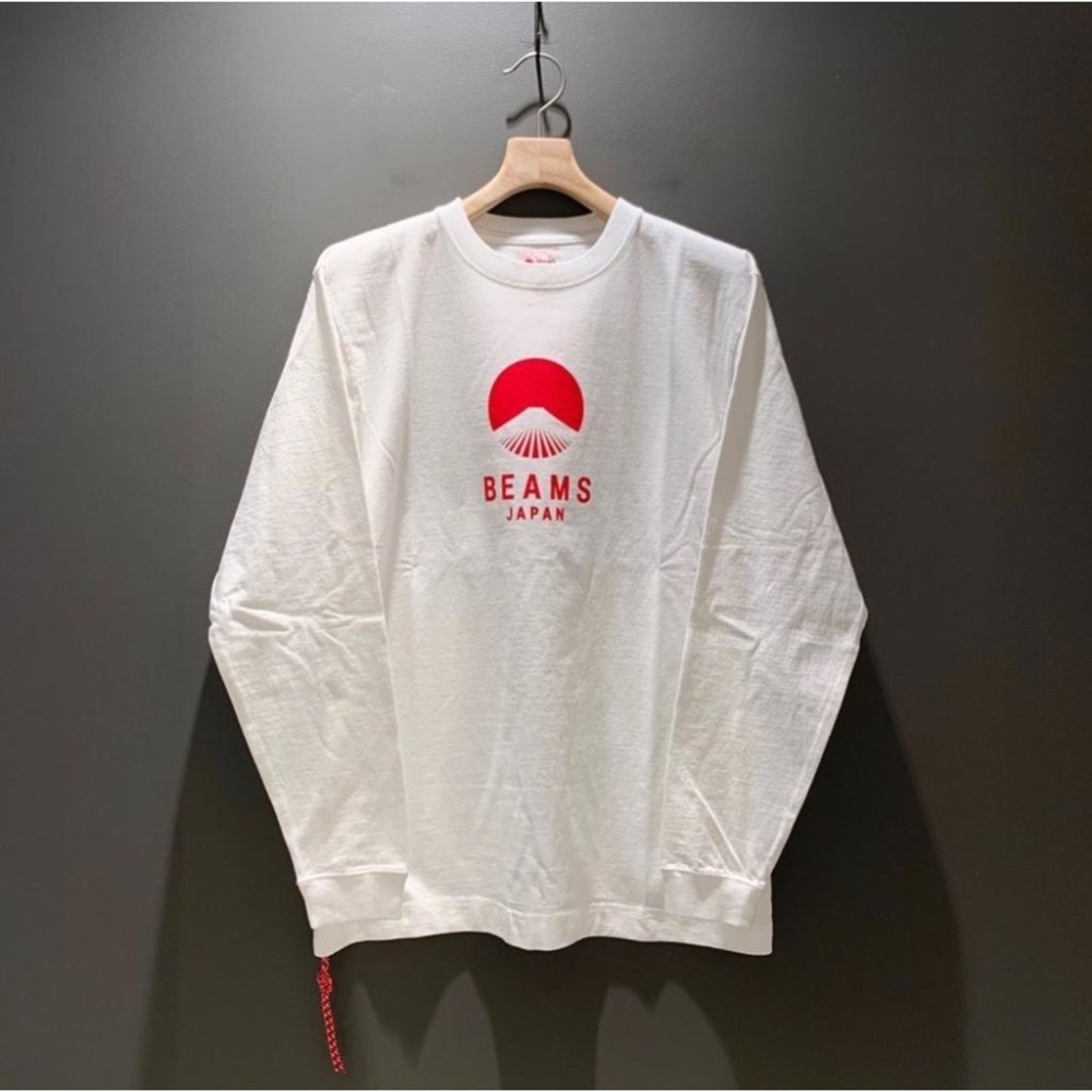 【胖胖俠】BEAMS JAPAN 20SS日繫定番富士山logo 印花紅繩情侶長袖長T-細節圖9