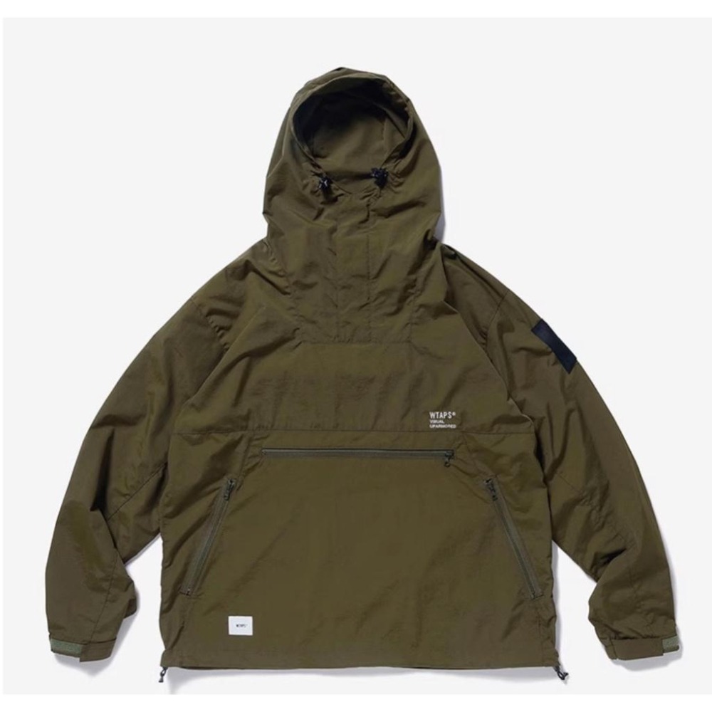 【胖胖俠】WTAPS NYLON.TUSSAH.FORTLESS工裝衝鋒衣半拉鍊頭套連帽風衣夾克-細節圖3