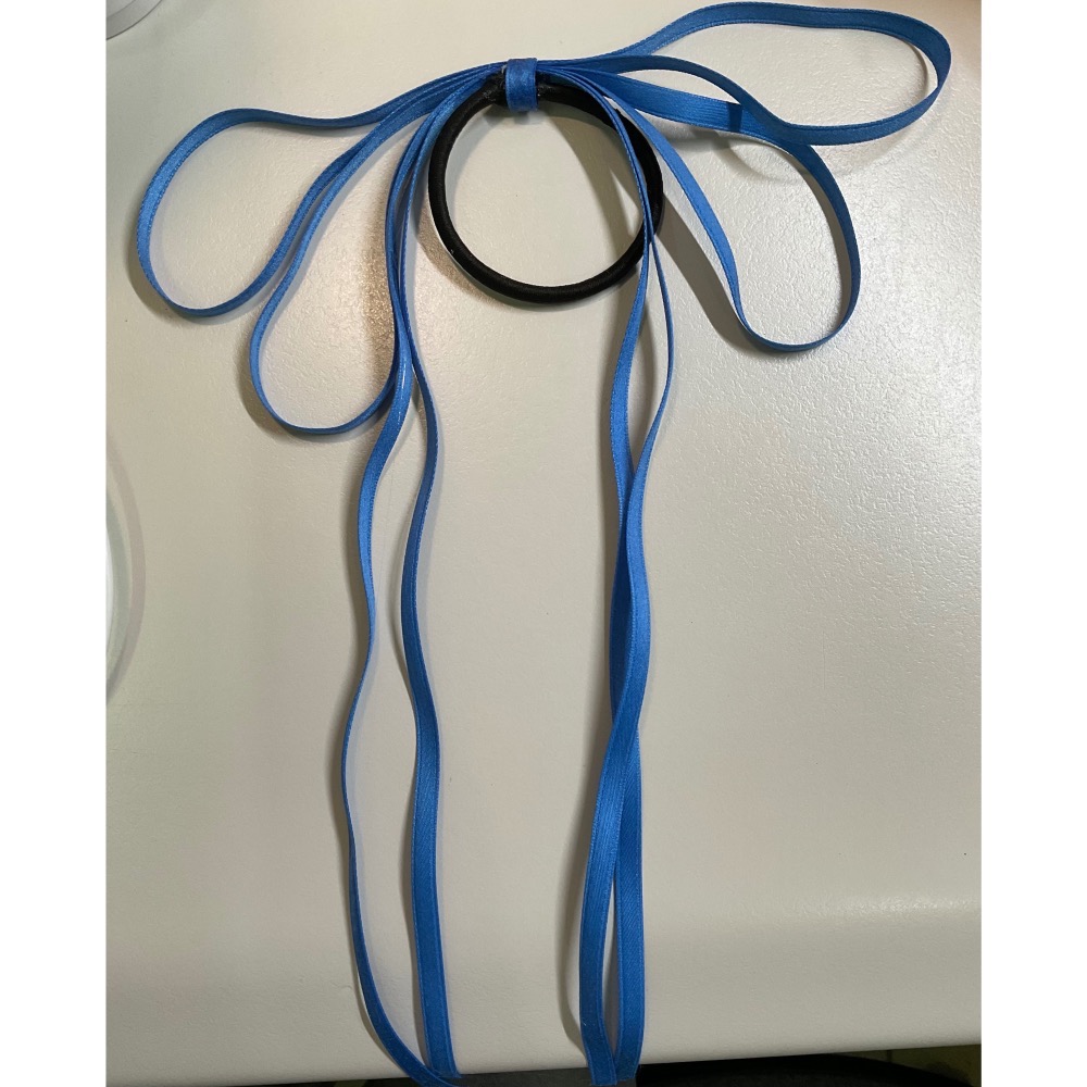 [莉奈DIY小舖]蝴蝶結緞帶髮圈 長飄帶髮圈 DIY緞帶髮圈-細節圖3