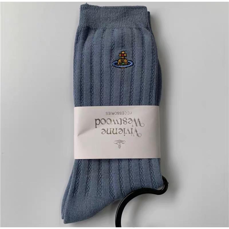 《米諾潮流》實拍現貨 日本製🇯🇵Vivienne Westwood土星小刺繡襪子 長襪 多色-細節圖4