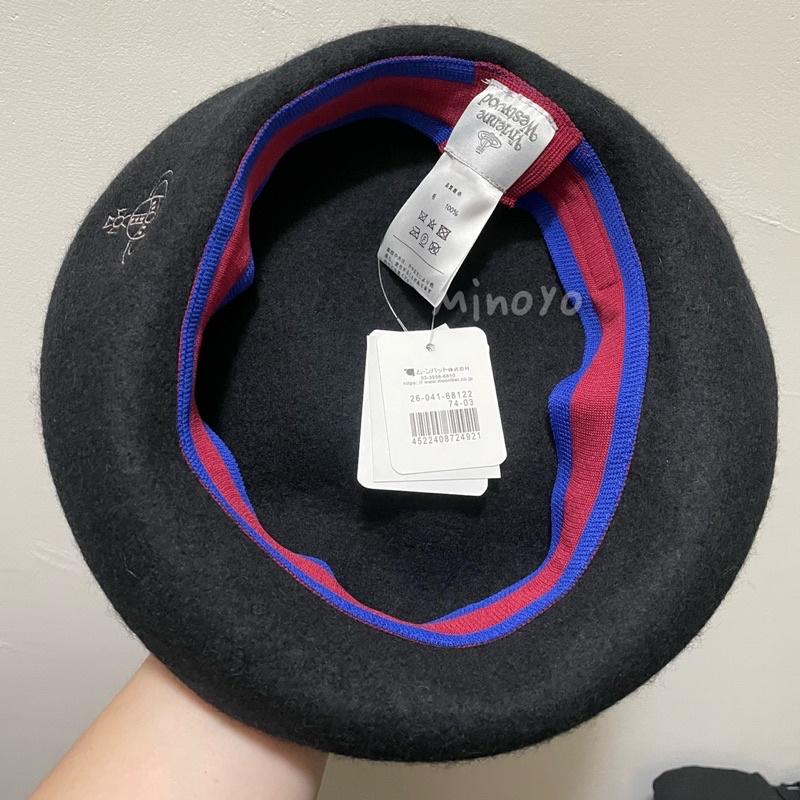 《米諾潮流》現貨在台 正品 實拍🇯🇵日本製vivienne Westwood土星🪐刺繡羊毛貝雷帽 畫家帽 毛帽-細節圖5