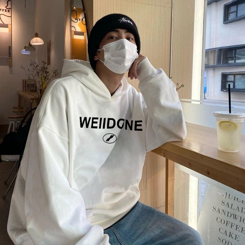 《米諾潮流》WE11DONE韓版潮牌美式寬鬆  秋冬加絨連帽帽T 權志龍監製-細節圖2