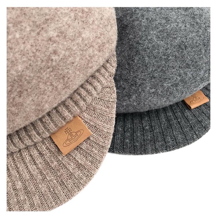 《米諾潮流》100%羊毛日本製🇯🇵Vivienne Westwood土星皮標復古報童帽 貝雷帽 毛帽-細節圖8