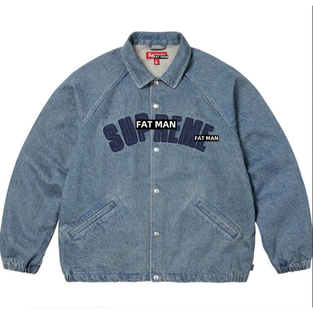 【FAT MAN】SPRME 25FW ARC COACHES JACKET刺繡貼布夾克外套 牛仔外套 男女同款-細節圖2