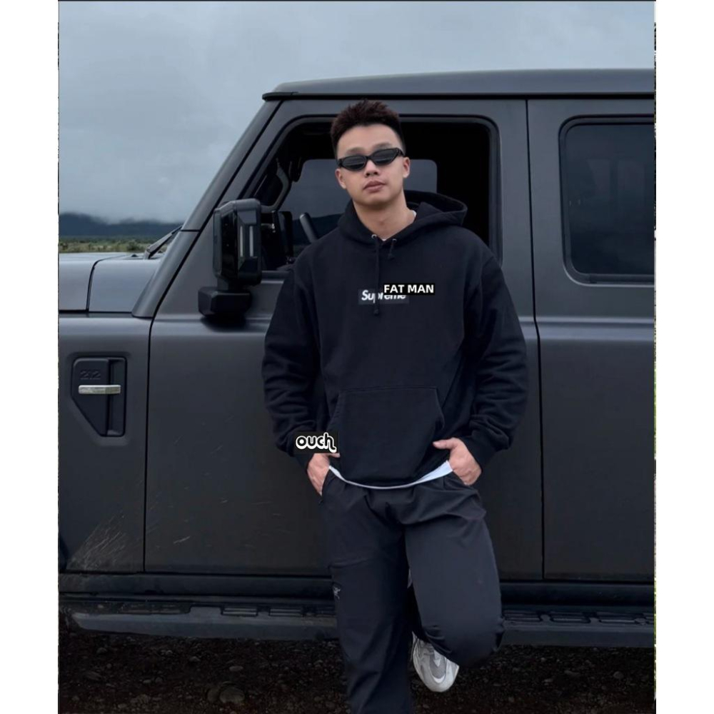 【FAT MAN】SPRME 25ss LOGO HOODED 迷彩 刺繡 印花帽T 男女同款 寬鬆版型-細節圖8