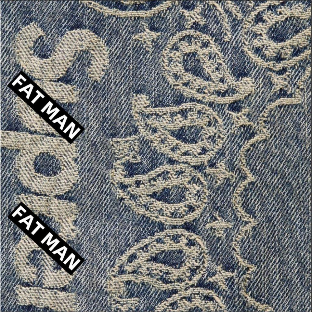 【FAT MAN】SPRME 25SS 腰花提花 BAGGY 牛仔褲 男女同款 寬鬆版型-細節圖5