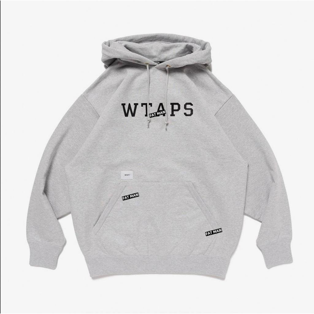 【FAT MAN】WAPS 重磅字母印花連帽 帽T  男女同款 日系寬鬆純色帽T 寬鬆版型-細節圖3