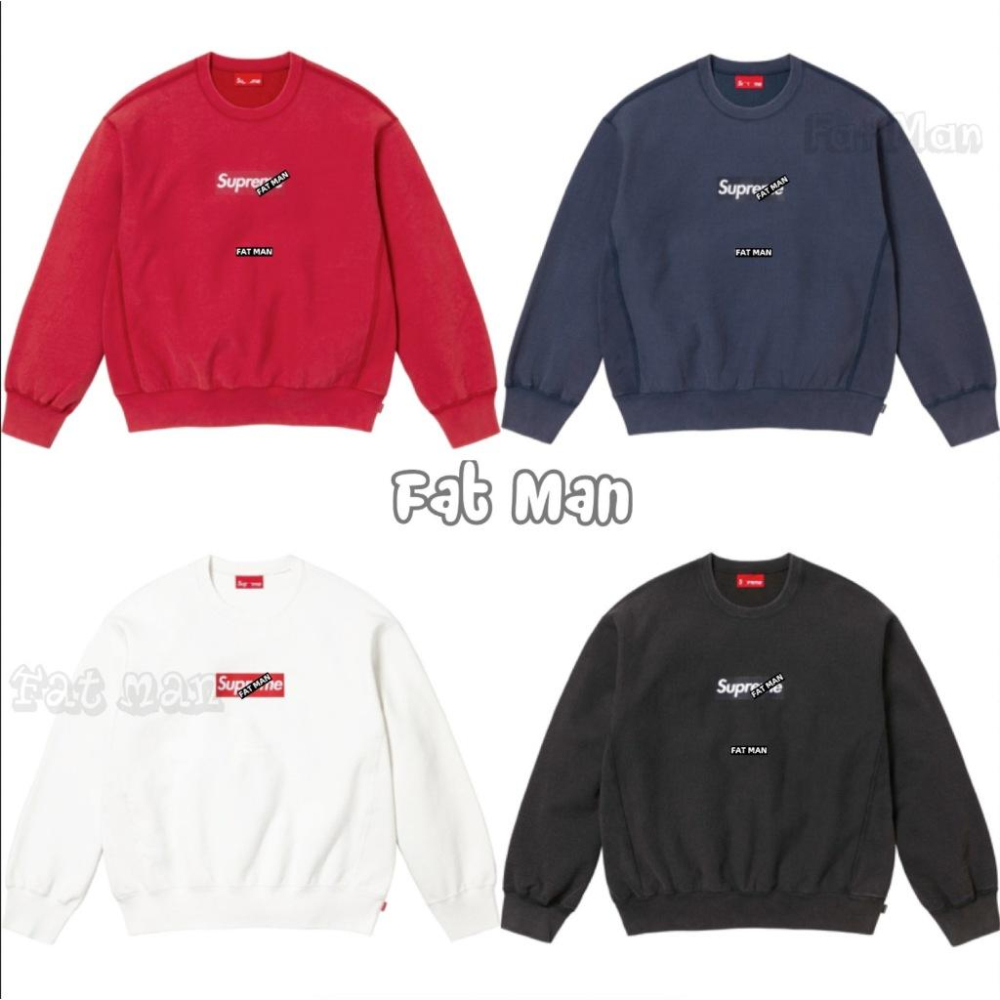 【FAT MAN】SPRME WASHED BOX LOGO CREWNECK 標誌水洗圓領長袖 大學T-細節圖2