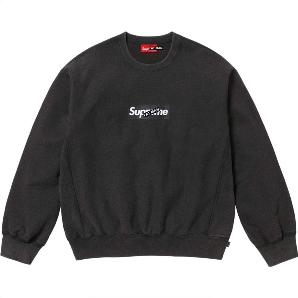 【FAT MAN】SPRME WASHED BOX LOGO CREWNECK 標誌水洗圓領長袖 大學T-細節圖4