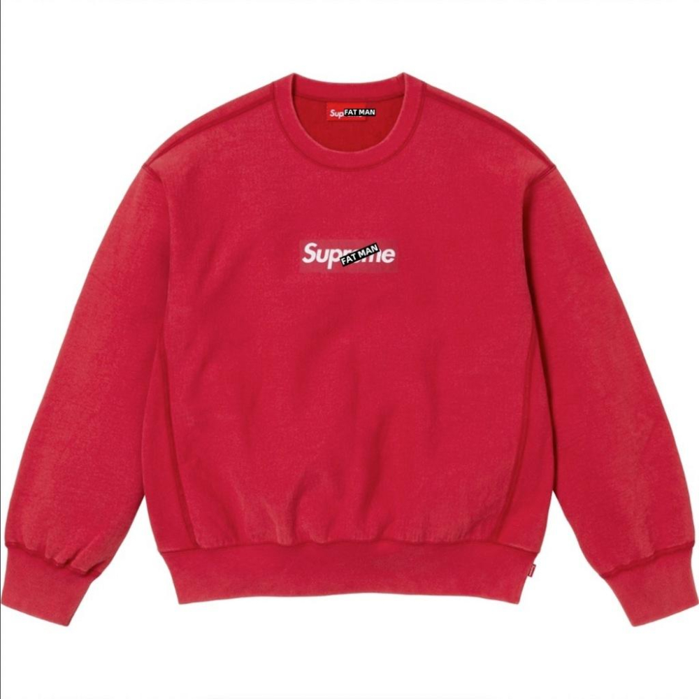 【FAT MAN】SPRME WASHED BOX LOGO CREWNECK 標誌水洗圓領長袖 大學T-細節圖6
