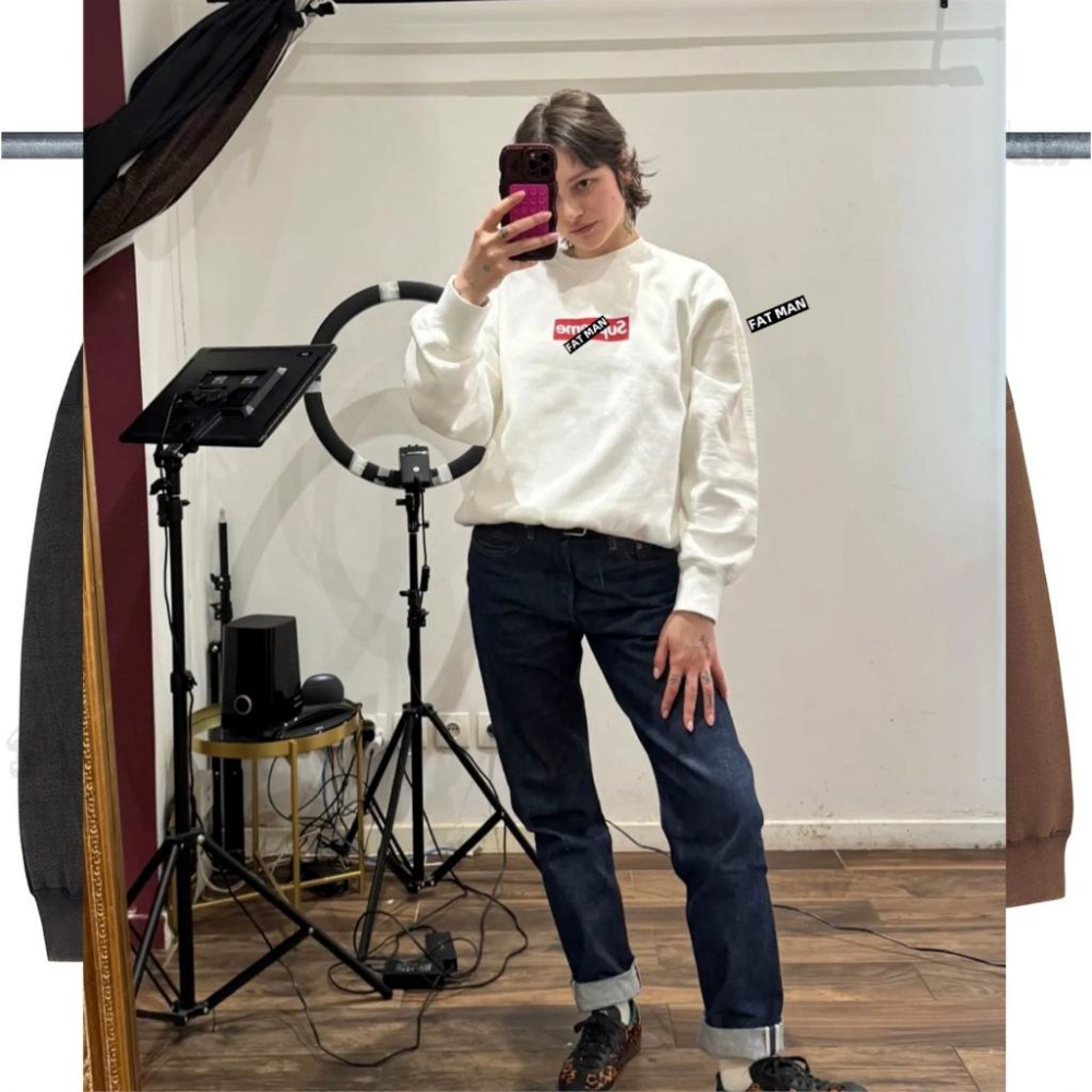 【FAT MAN】SPRME WASHED BOX LOGO CREWNECK 標誌水洗圓領長袖 大學T-細節圖9