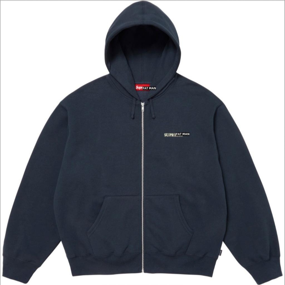 【FAT MAN】SPRME FW25 IDGAF ZIP HOODED 刺繡字母 秋冬男女同款 寬鬆版型連帽外套-細節圖2