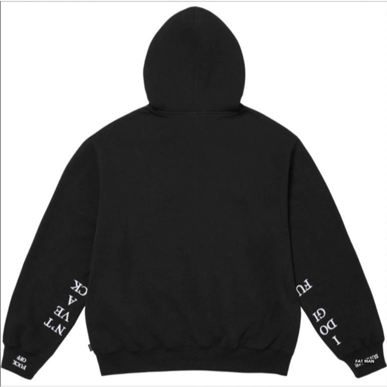 【FAT MAN】SPRME FW25 IDGAF ZIP HOODED 刺繡字母 秋冬男女同款 寬鬆版型連帽外套-細節圖5