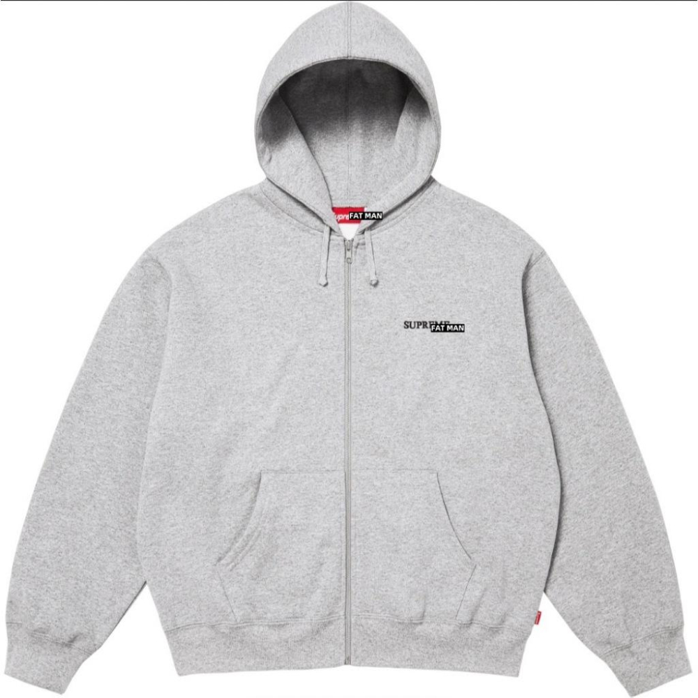 【FAT MAN】SPRME FW25 IDGAF ZIP HOODED 刺繡字母 秋冬男女同款 寬鬆版型連帽外套-細節圖7