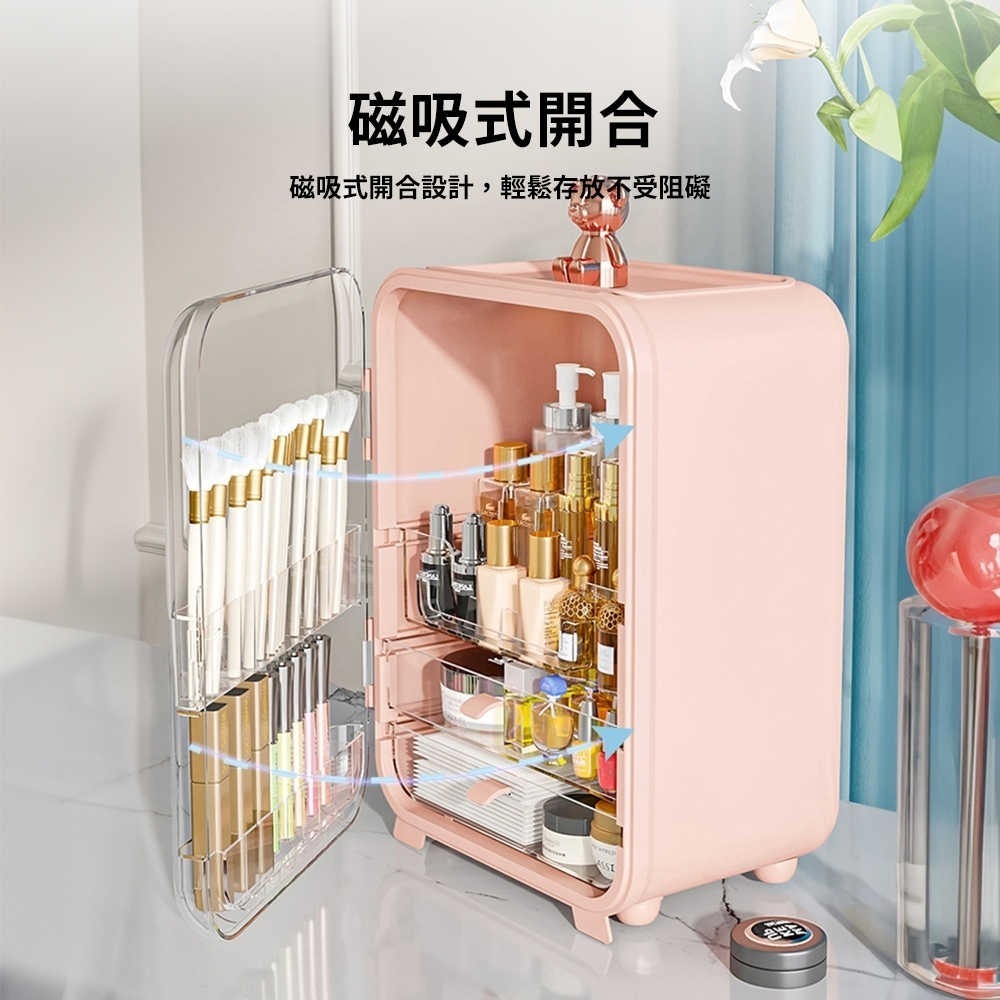 輕奢風夜光燈化妝品收納盒-細節圖5