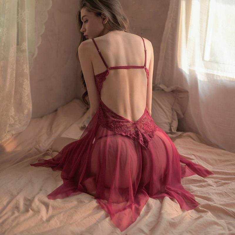 前扣式蕾絲吊帶睡衣 情趣內衣 情趣睡衣-細節圖2