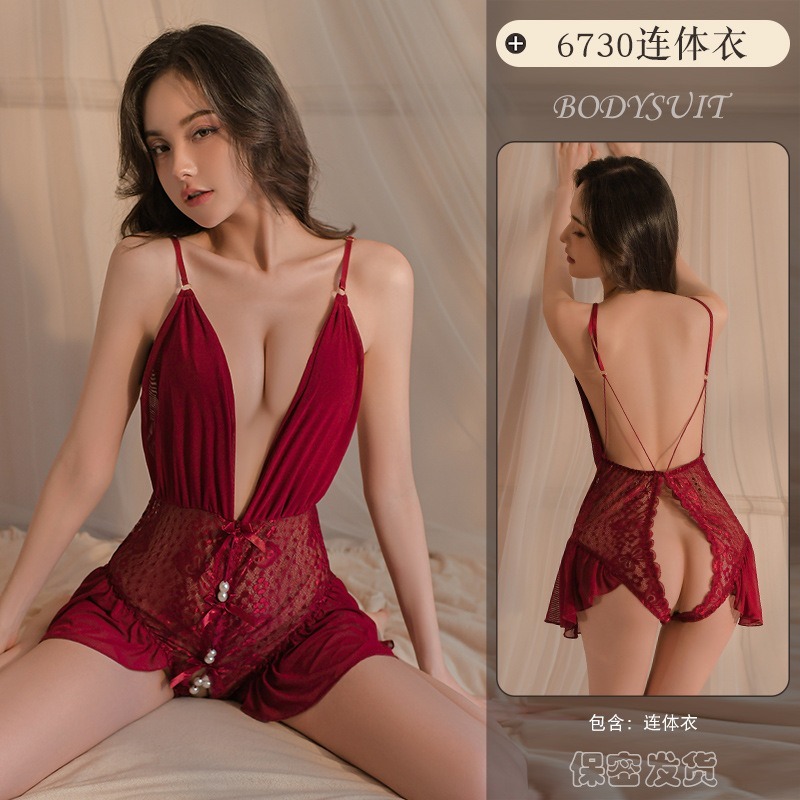 純欲性感蕾絲深V睡衣 情趣內衣 情趣睡衣-規格圖3