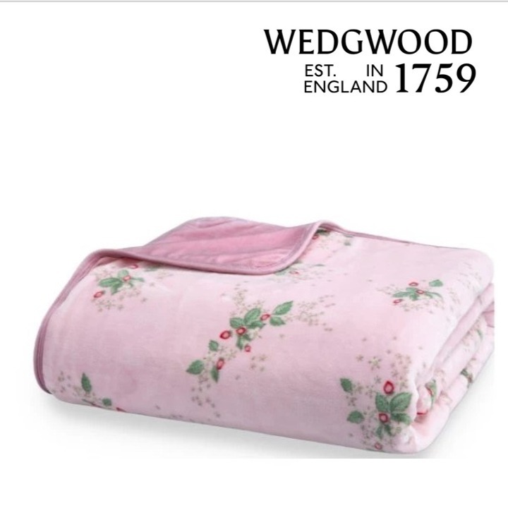 WEDGWOOD 盛開野莓超細纖維雙層單面印花毛毯 180x210cm 法蘭絨 粉色雙人毯-規格圖7