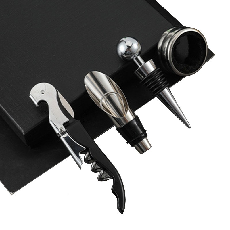 小海馬紅酒開瓶四件組 扛槓原理輕鬆開瓶 內含開瓶器、酒塞、醒酒器-細節圖3