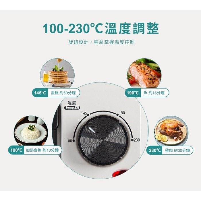 HERAN禾聯 20L機械式電烤箱 HEO-20GL030 雙層隔熱玻璃 三段火力設計 可定時-細節圖6