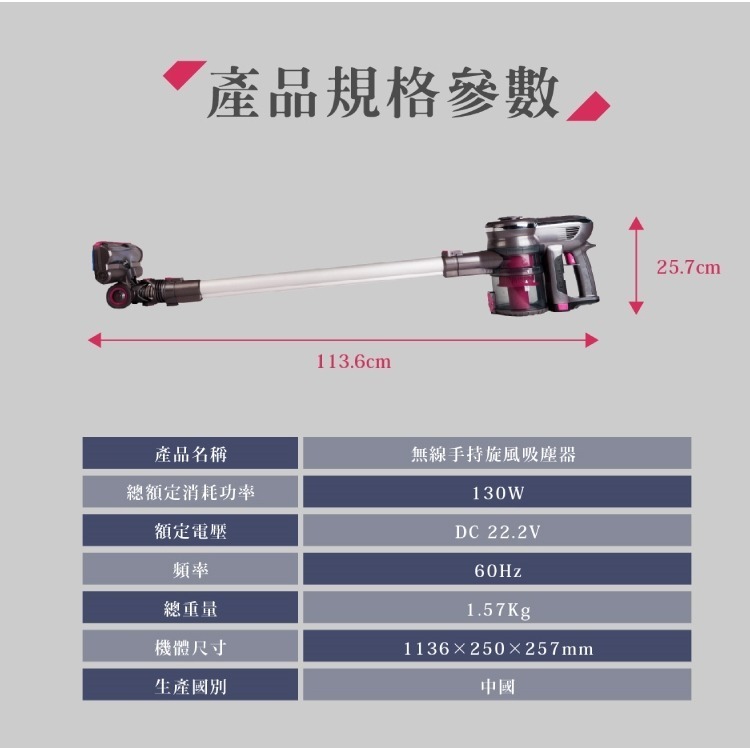 HERAN禾聯 無線手持/直立旋風吸塵器 HVC-23E1 旋風集塵 免集塵袋 除螨 保固一年-細節圖9