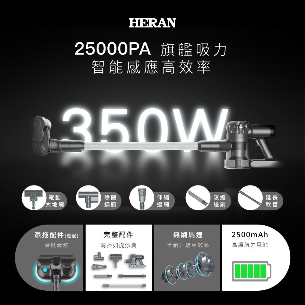HERAN 禾聯 旗艦吸力智能感應高效率吸塵器 HVC-35SC050-細節圖3