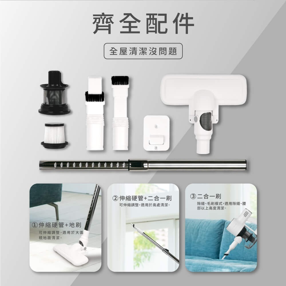 HERAN 禾聯輕量有線吸塵器-HVC-56AB010 15000 Pa 吸力 超輕量 免集塵袋-細節圖9