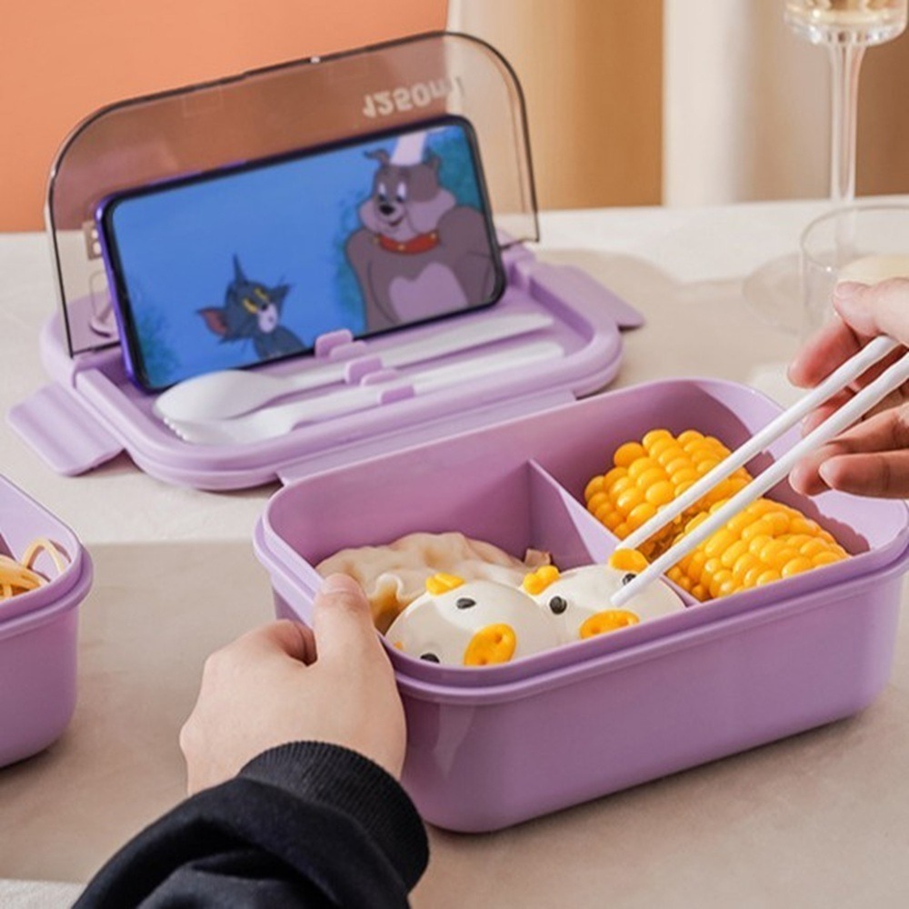 北歐風簡約3分隔便當盒1200ml 可微波 四邊卡 緊密不漏水 方便野餐-細節圖5