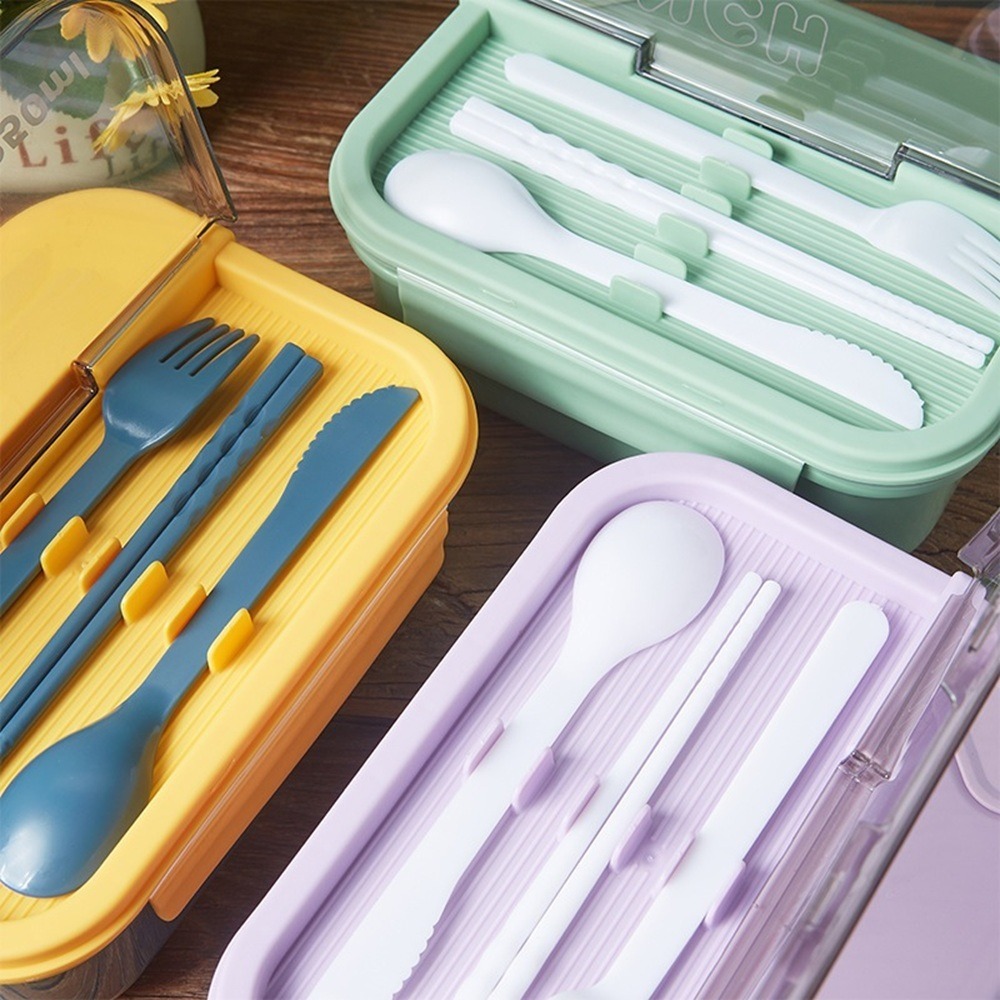 北歐風簡約3分隔便當盒1200ml 可微波 四邊卡 緊密不漏水 方便野餐-細節圖9